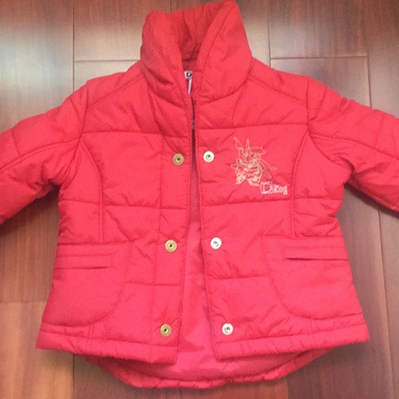 💥 NEW DKNY BABY GIRL CRIMSON RED PUFF JACKET COAT
